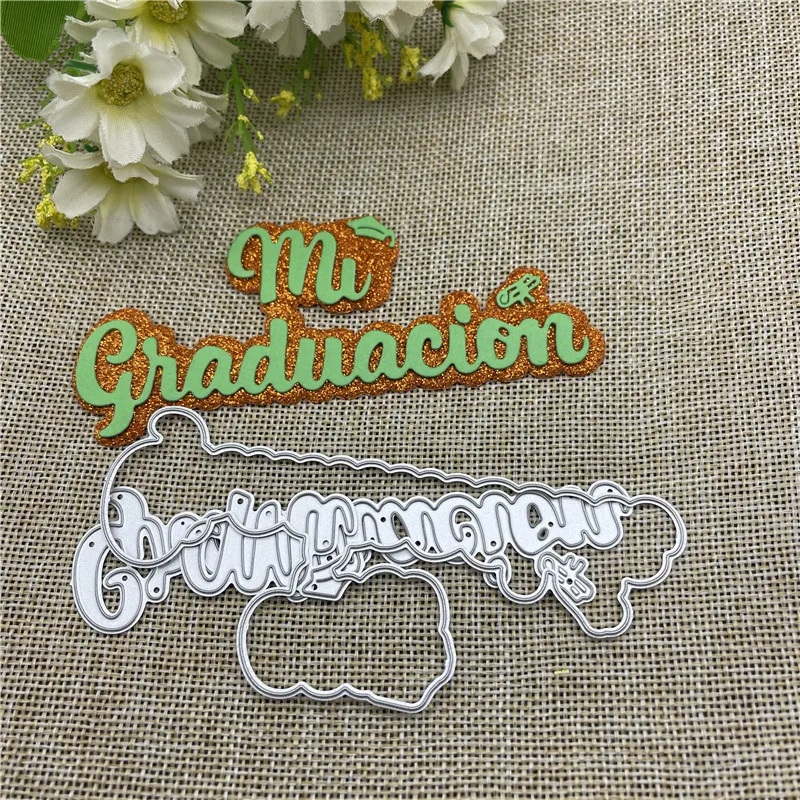 New Spanish words My Graduation Metal Cutting Dies Stencils For DIY Scrapbooking Decorative Embossing Handcraft Template