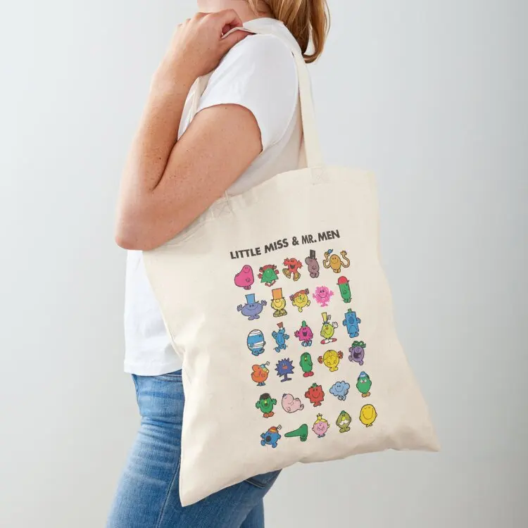 Little Miss Mr. Men Tote Bag Customizable tote bag Shopper Fabric bag tote screen