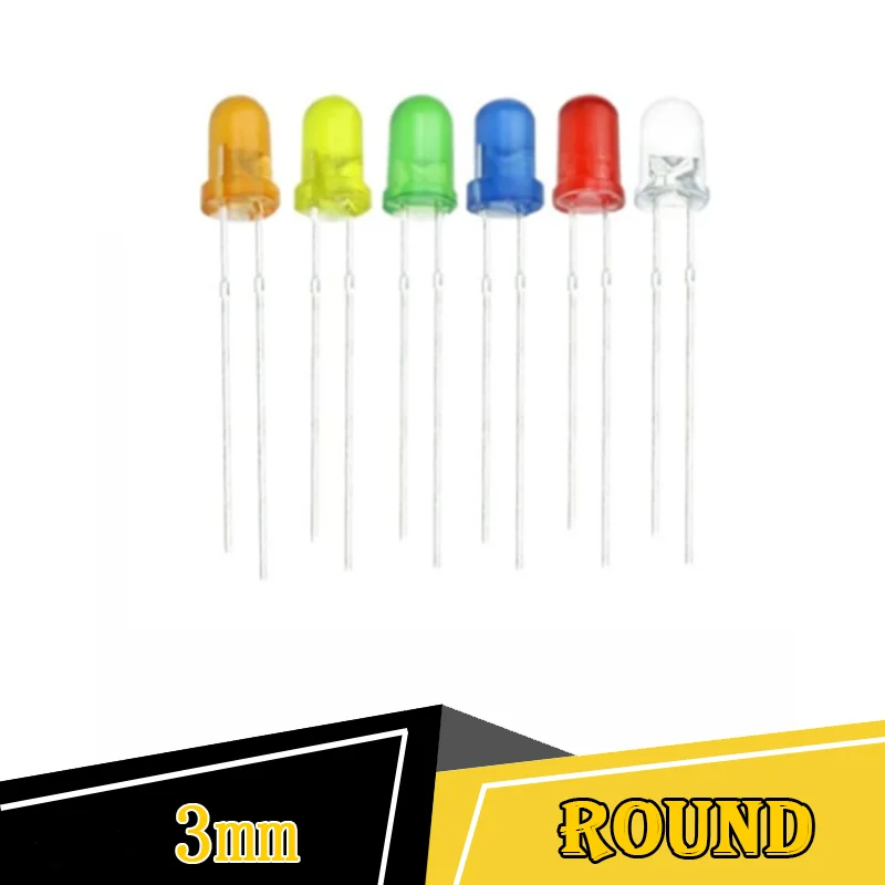 3mm Round head red hair red yellow blue green hair green long foot LED led LED LED LED F3 indication straight insert light