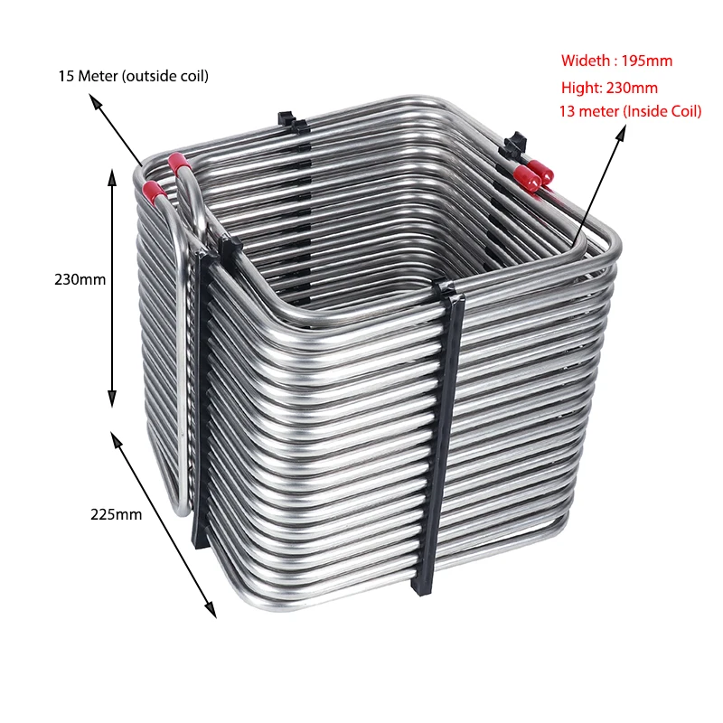 Imagem -02 - Quadrado Jockey Box Bobina Way Coil Cooling 16 mm od Tubing High Efficiency Draft Beer Cooler Aço Inoxidável