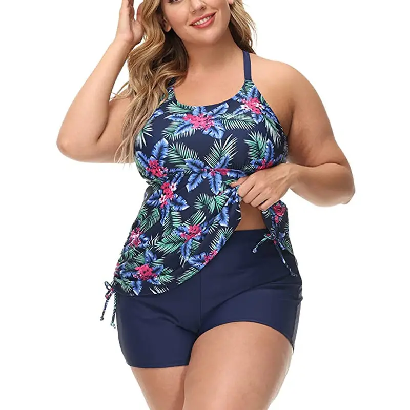 Đồ Bơi Phụ Nữ 2022 New In 2 Mảnh Tankini Áo Tắm Tummy Kiểm Soát Cao Eo Cộng Với Kích Thước Phụ Nữ Quần Áo Thể Thao Tắm Phù Hợp Với