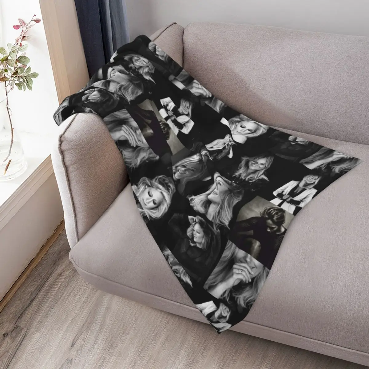 هيلين فيشر كولاج رمي بطانية أشعث الفانيلا أغطية سرير رقيقة البطانيات