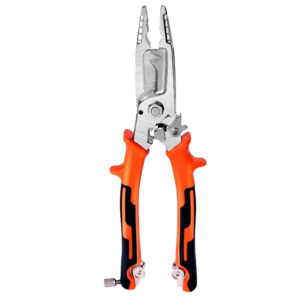 

A96Q-Wire Stripper Pliers Tool with Tail Cutter, 8Inch Multifunctional Wire Stripping Crimping Tool for Electrician & Lineman