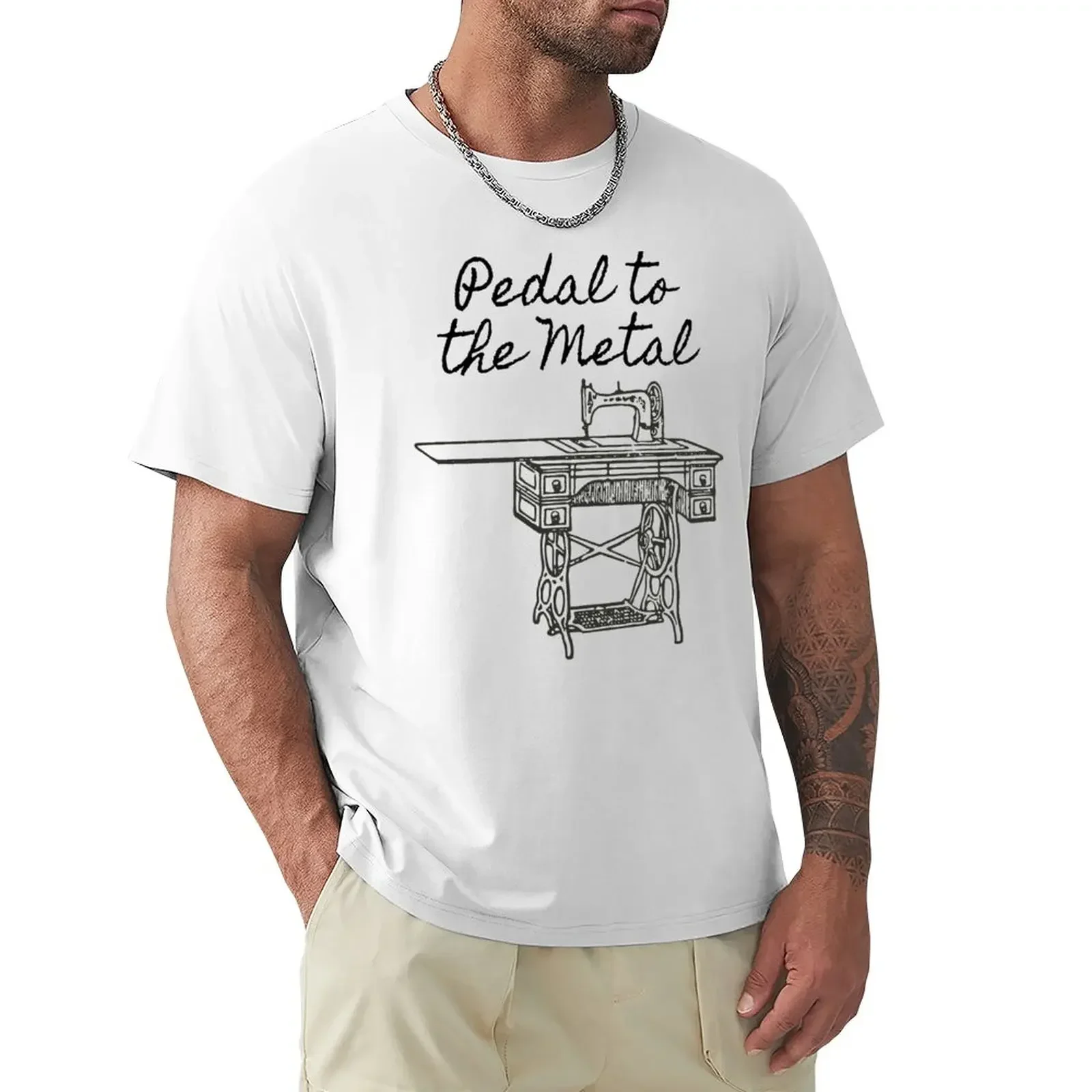 Pedal to the  Humorous Sewing Machine T-Shirt plus size tops plus sizes oversized t shirts for men