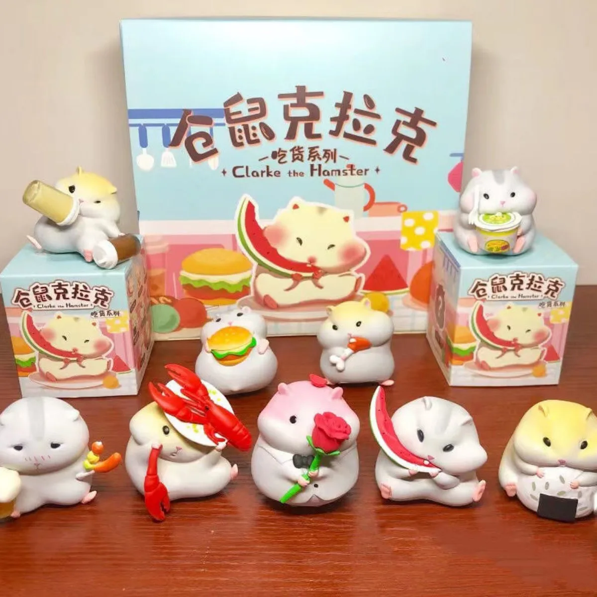 

Hamster Clark Gourmets Series Blind Box Mystery Box Toy Cartoon Mouse Desktop Ornament Car Decoration Collectible Surprise Gifts