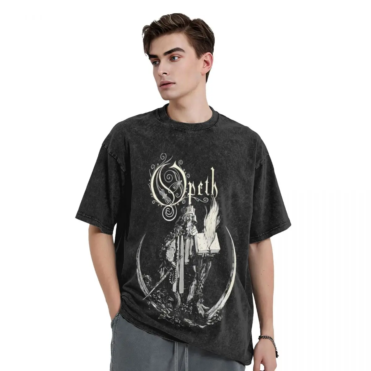 Faith In Others Opeths Swedish Metal Band Washed T Shirt Streetwear Hip Hop Retro T-Shirts Tees for Men Women Oversize Summer