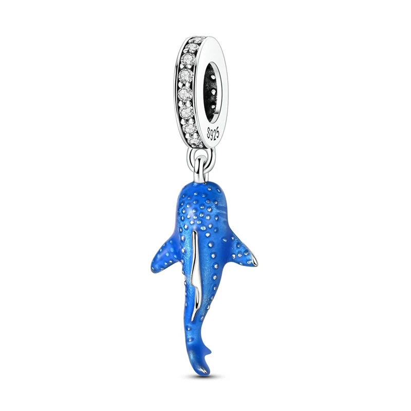 MULA 1PC 925 Silver Noctilucent Whale Shark Charms Color-changing Fit Original Snake Chain Bracelet DIY Jewelry Gift For Women