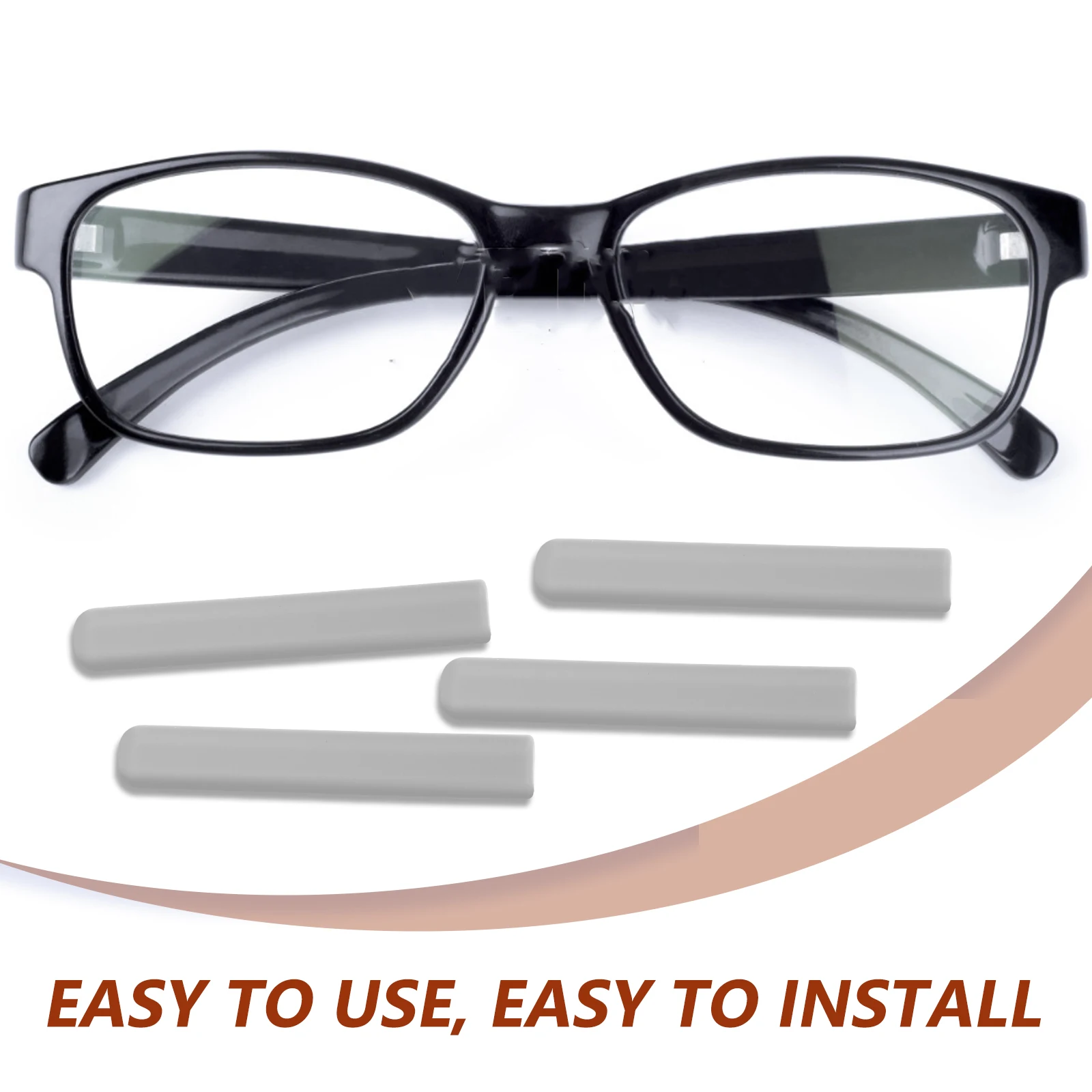 

2 Pairs Non-slip Earmuffs Glasses Grips Eyeglass Sleeves Holders Eyeglasses Leg Covers Temple Ring Grippers Cushion