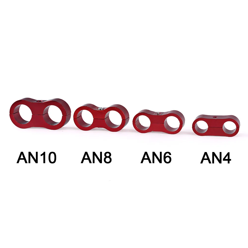 AN4 AN6 AN8 AN10 Aluminum Braided Hose Separator Clamp Oil Fuel Water Hose Tube Separator Divider Clamp Kit HR013