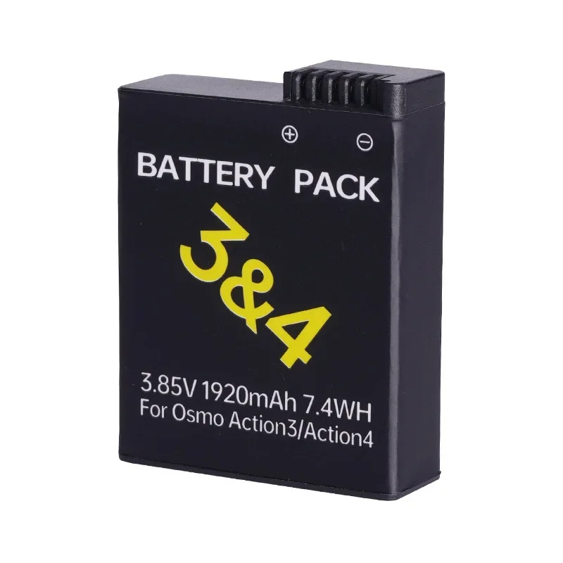 1920mAh 3.85V Suitable for DJI Action 3/4 Battery Long Endurance Low Temperature Resistance Fast Charging Sports Camera Battery