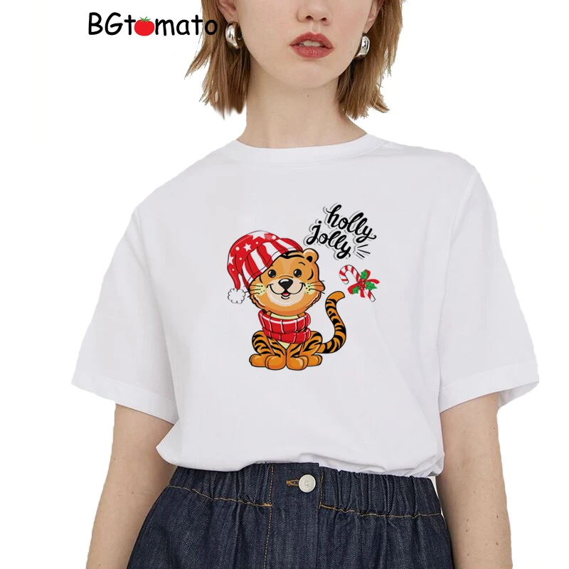 CAMISETA REGALO DE NAVIDAD, camisa bonita con personalidad para mujer, encantadoras camisetas de manga corta para niña
