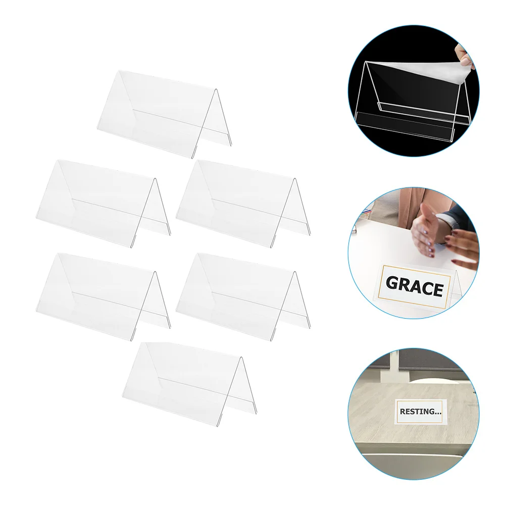 6 Pcs Conference Table Cards Wedding Sign Acrylic Invitations Blanks Signs Number Holder Large Mats