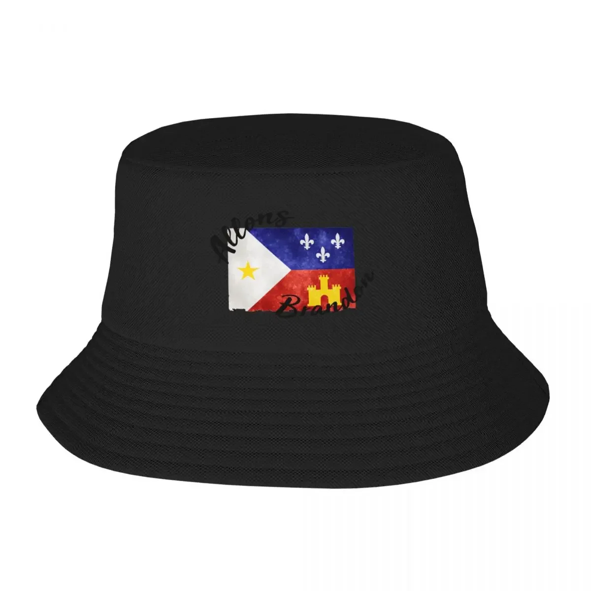 Allons Brandon Louisiana Acadiana Flag American Flag Lets Go Brandon Bucket Hat Anime Ladies Men's