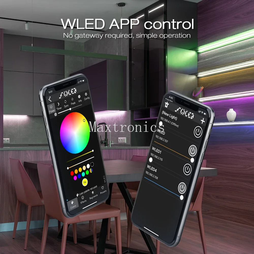 GLEDOPTO ESP32 WLED Controller GL-C-012WL/RC-001WL IP65 Dynamic Lights DC5-24V WiFi WS2811 WS2812 SK6812 WS2813 WS2815 LED Strip
