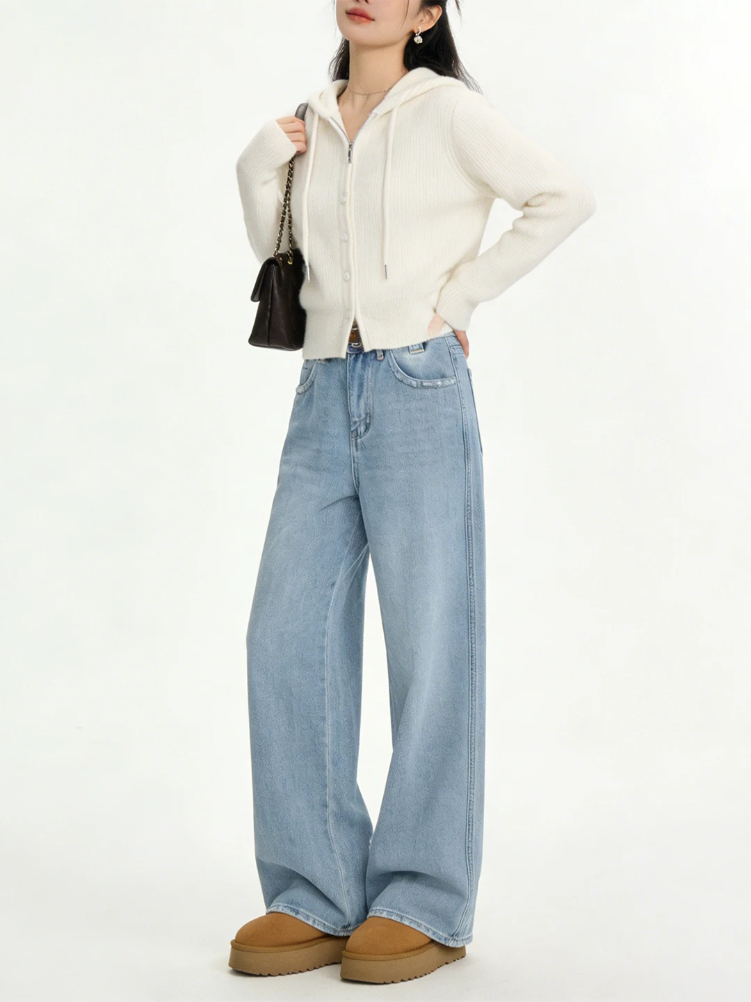 

Soft Blue Denim Pants Women's Korean Sle Loose Straight Leg Jeans Spring New Arrival Comfortable Breathable Casual Wide Leg...