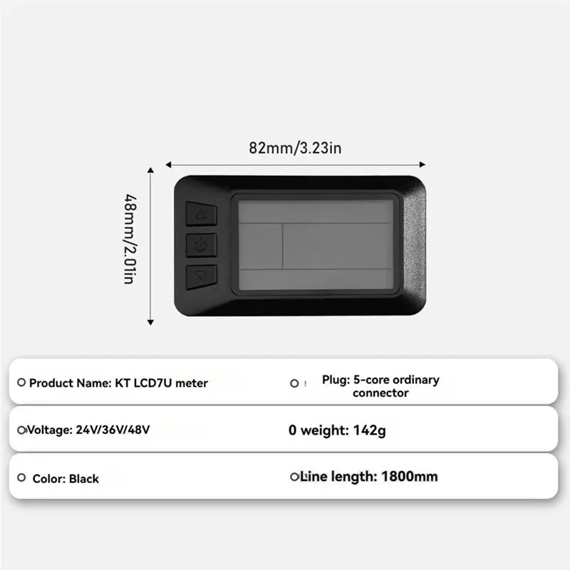 Afficheur de vélo électrique A74K KT-LCD7U, écran LCD, interface USB, connecteur SM, compteur de vélo électrique