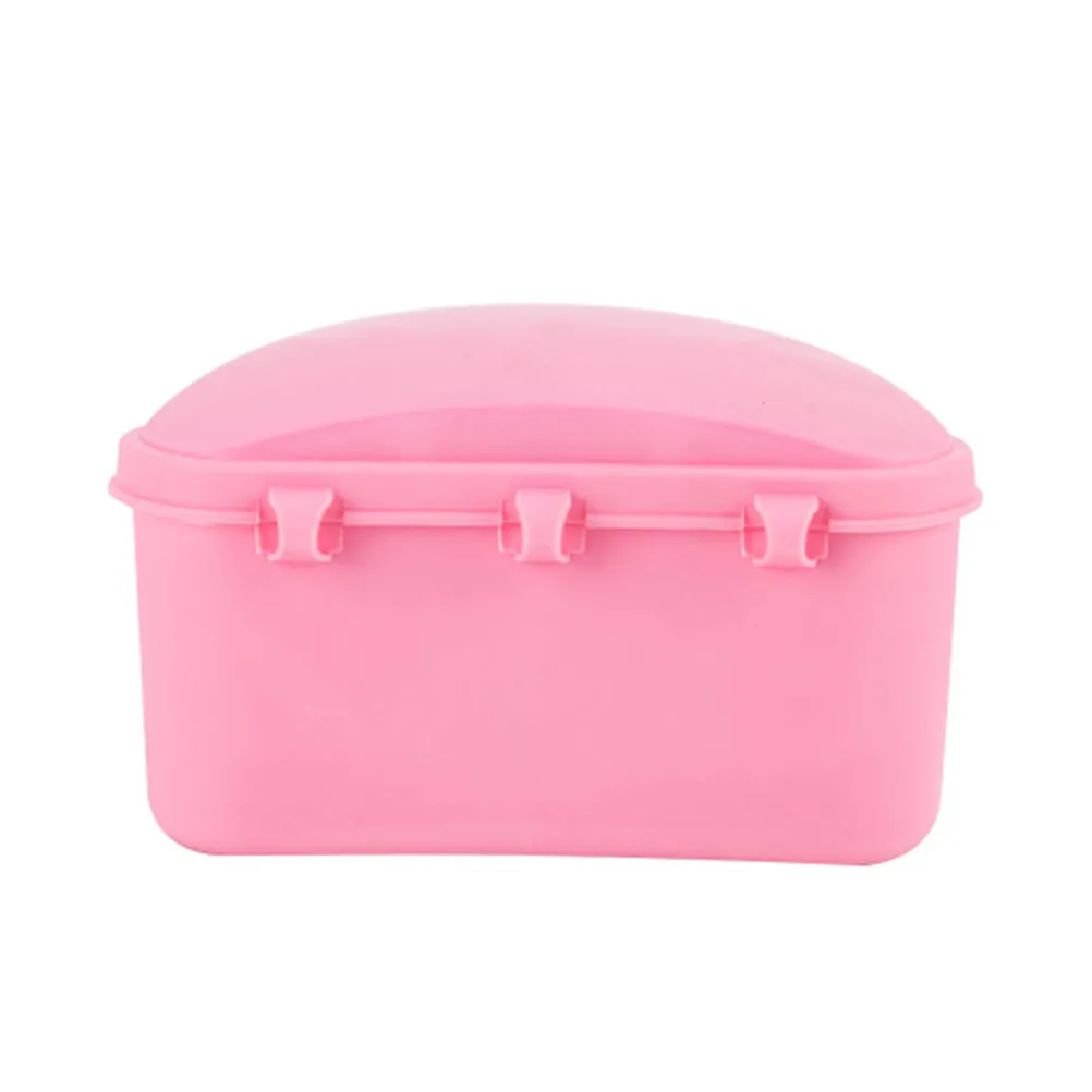 4pcs Case Guard Case Orthodontic Denture Storage Container for Travel Office (Yellow, Blue, White, Pink)