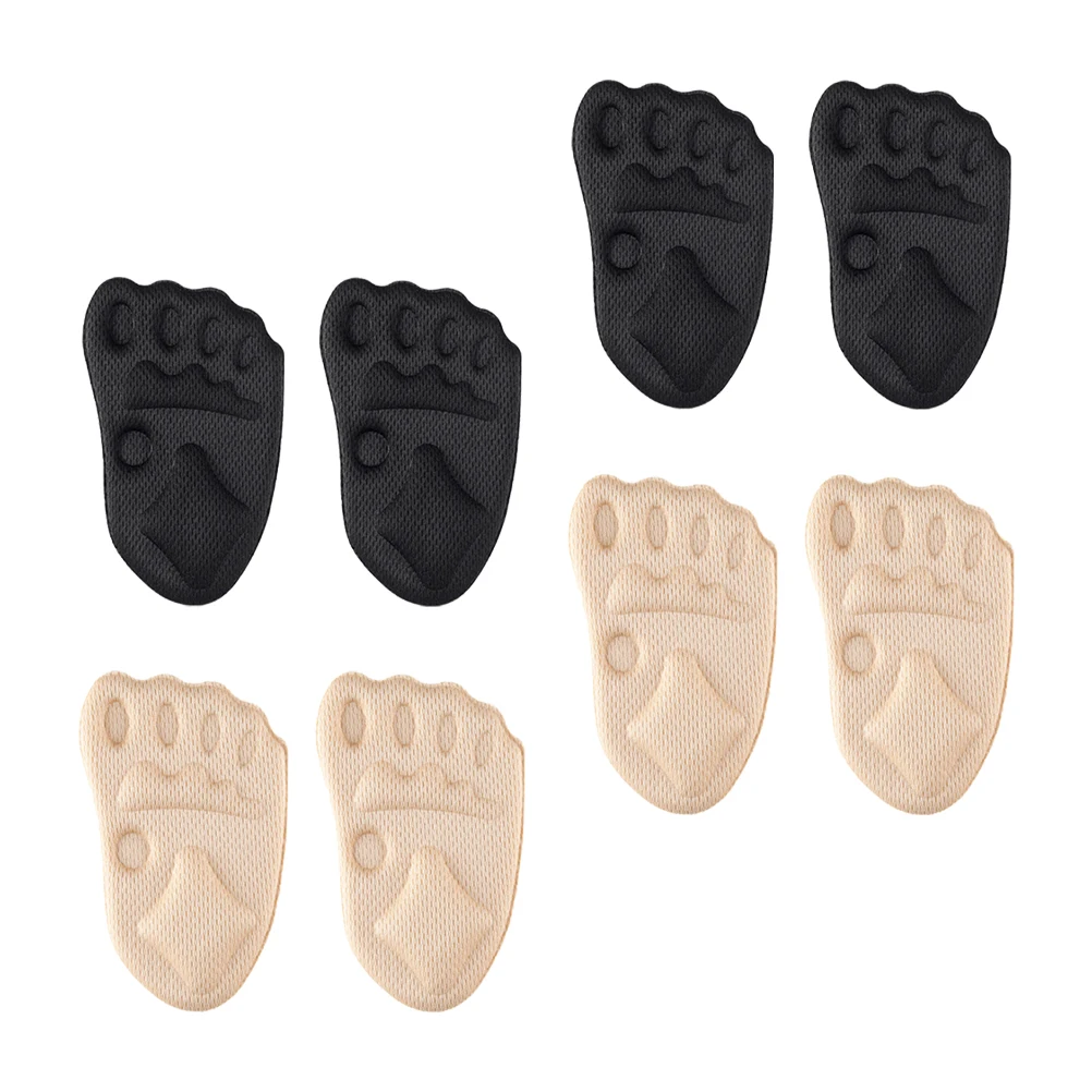 

4 Pairs Forefoot Cushions High Heel Metatarsal Insoles Anti-Slip Foot Pads For Women Wear-Resistant Front Half Inserts