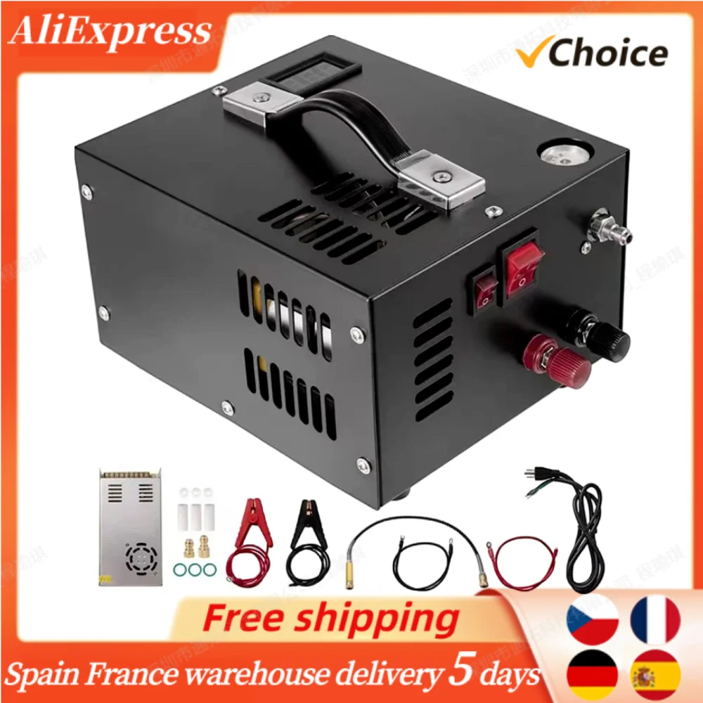 4500PSI Electric High Pressure Air Compressor with Barometer Intelligent Portable Automatic Shutdown Air Compressor Pump