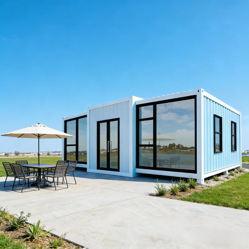 Prefabricated Mobile Tiny Home Wooden Light Steel Roof 2-5 Bedroom 20ft/40ft Folding Expandable Container House Living Room