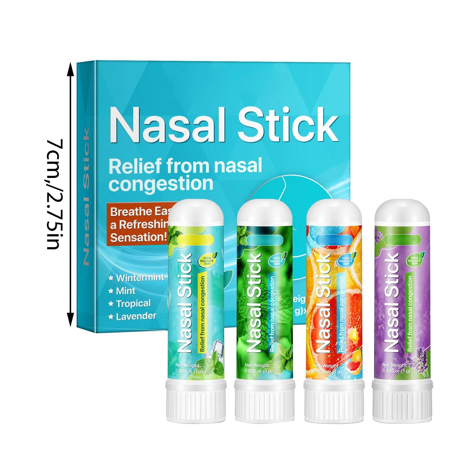 حيوية منعش قضيب الطاقة منعش وبار النعناع البارد احتقان الأنف لفئة العمل ومنظف الأنف القيادة 4*1 مللي