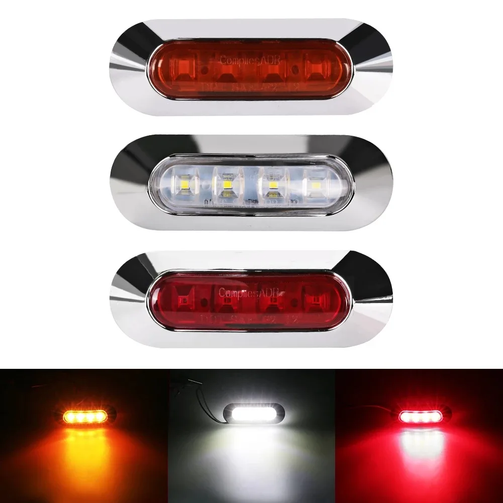 4LEDs Car Signal Light Waterproof Side Marker Indicator Boat Navigation Lamp 12-24V Warning Light