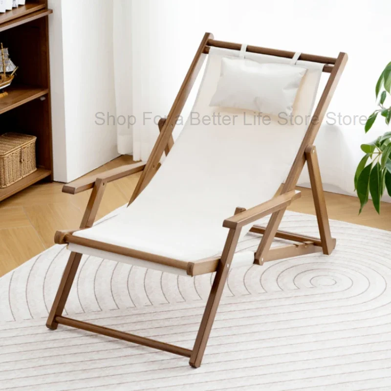 Living Room Wooden Garden Chair Patio Camping Beach Lawn Folding Chairs Outdoor Modern Chaise Jardin Outdoor Furniture WK50GC