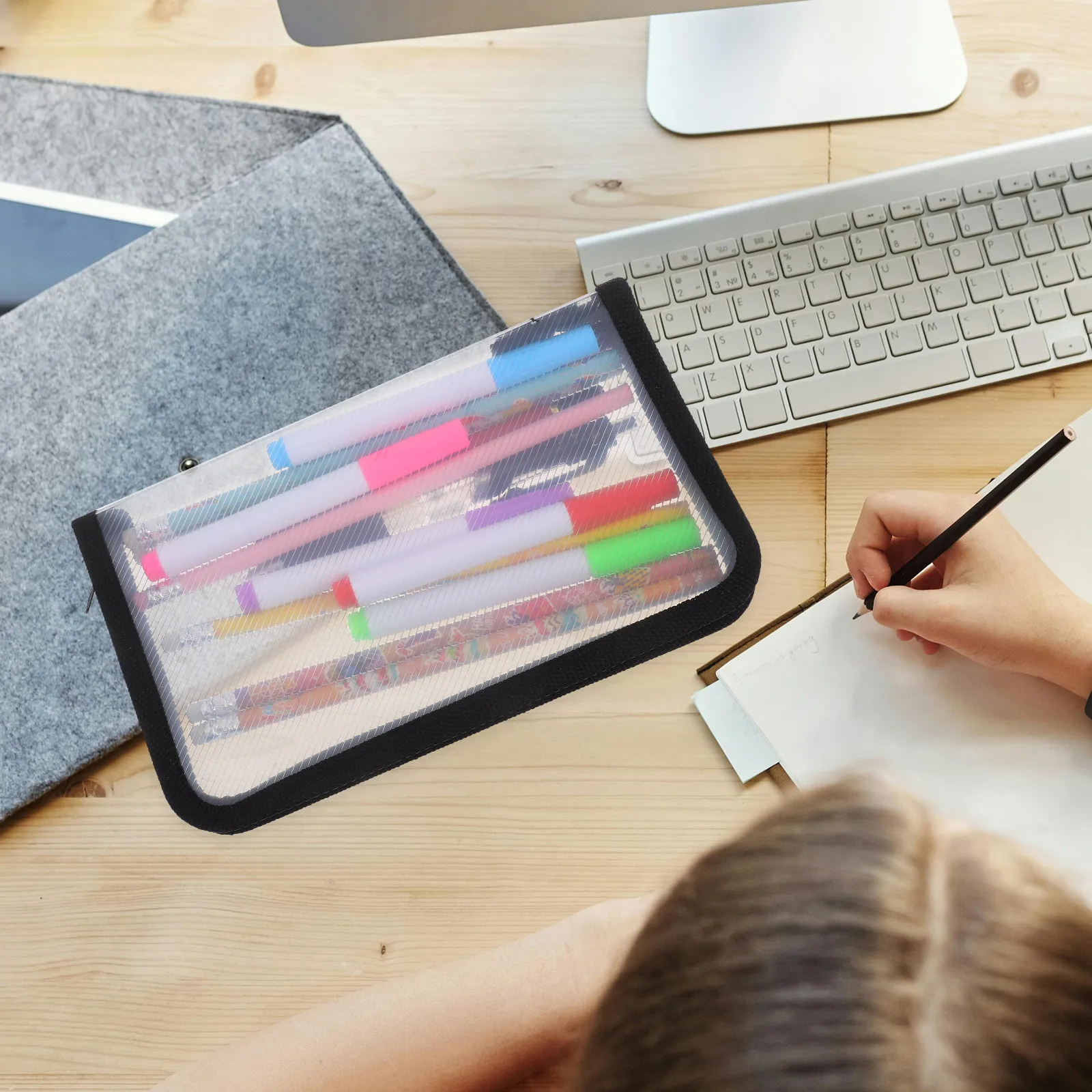 

Прозрачный пенал на молнии, прозрачная сумка для хранения ручек, для организации школьных и рабочих принадлежностей, водонепроницаемый органайзер для канцелярии, многофункциональный