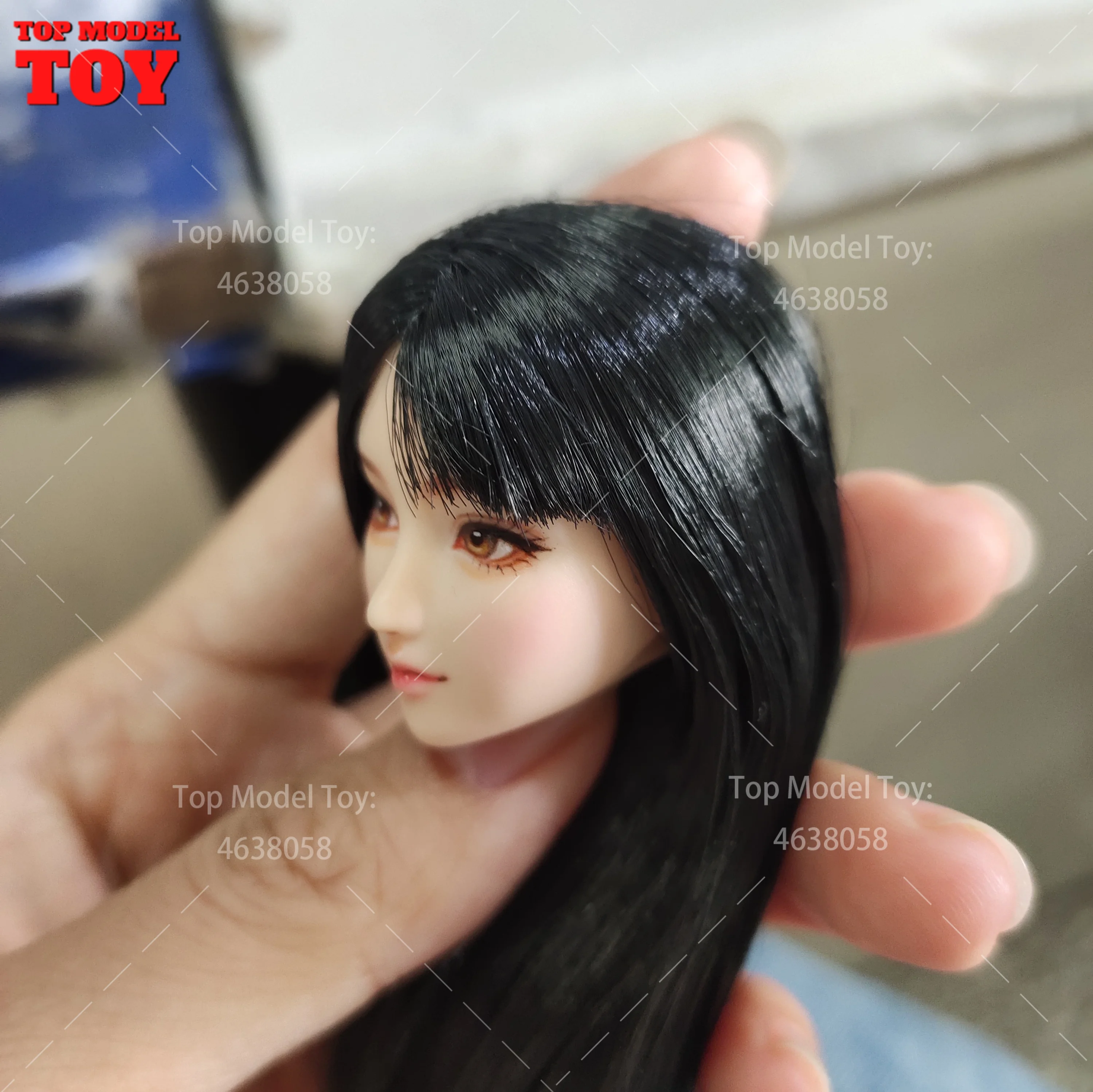 1/6 personalización belleza chica Obitsu cabeza esculpida modelo de pelo largo negro para soldado femenino de 12 "PH TBL figura de acción cuerpo muñecas