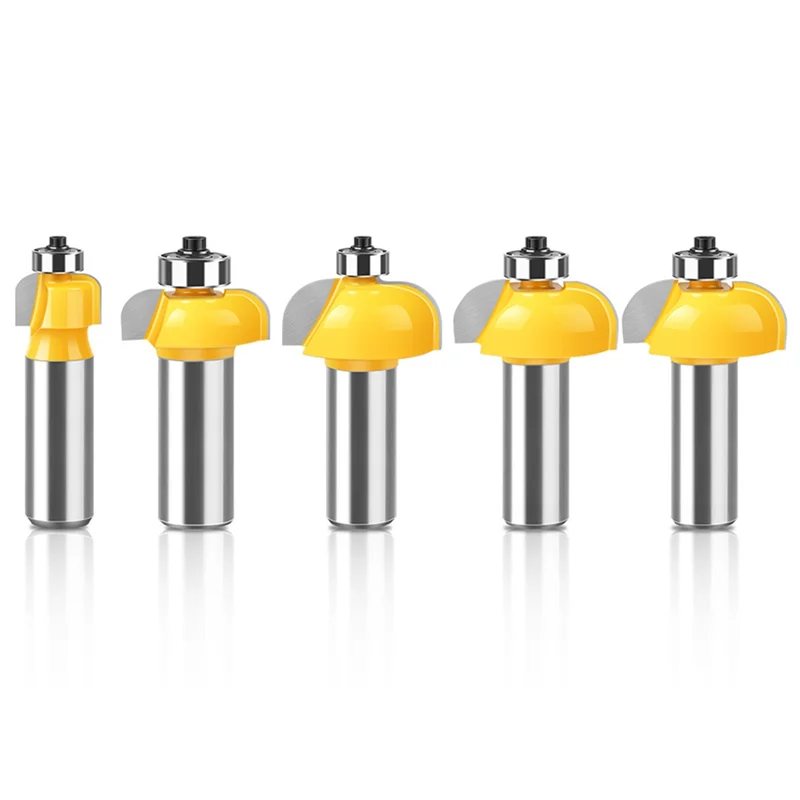 5Pcs High Quality Cove Bit With Bearing 12.7Mm 1/2" Shank Dovetail Router Bit Cutter Wood Working-AT64