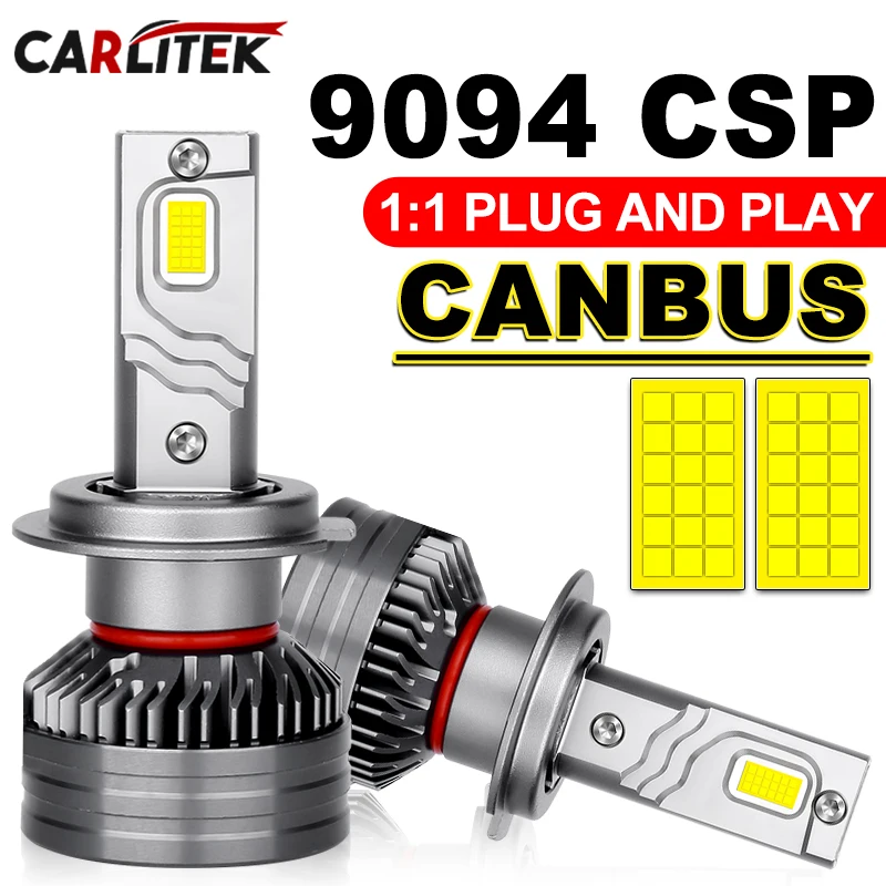 CARLitek Mini faro de coche H1 H4 H7 bombilla LED H8 H11 9005 HB3 9006 HB4 9012 HIR2 luces Led 30000LM 6000K Turbo Lampada 12V 300W