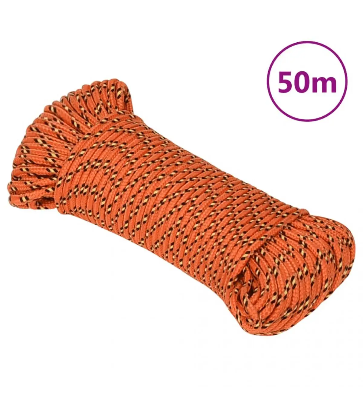 Metal ropes and ropes 5 mm 50 m orange polypropylene boat rope