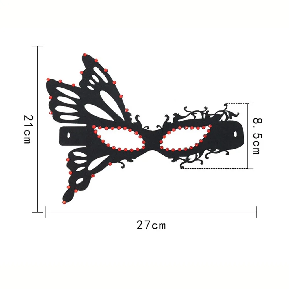 Rhinestone Half-Face Mask Masquerade Butterfly Eye Mask Rhinestone Decorated Venetian Mask Halloween Cosplay Party Costume