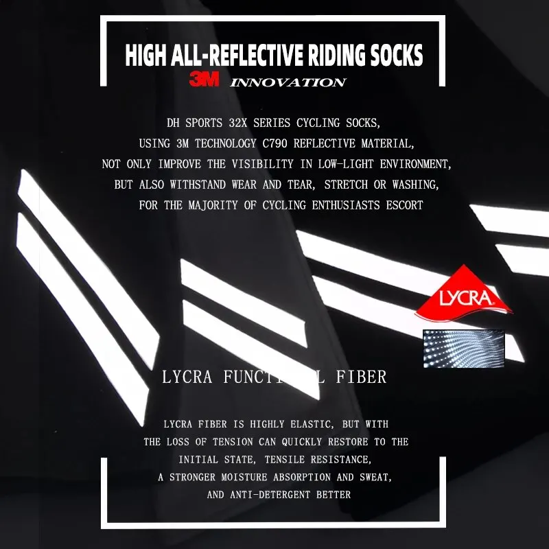 Four Seasons Average Size Men And Women In The Tube Bicycle Sports Cycling Socks Moisture Wicking High Bounce Reflective Socks