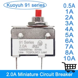 100% Kuoyuh of 91 series 2.0A Miniature Circuit breaker with Overload protector switch for Motors Battery chargers