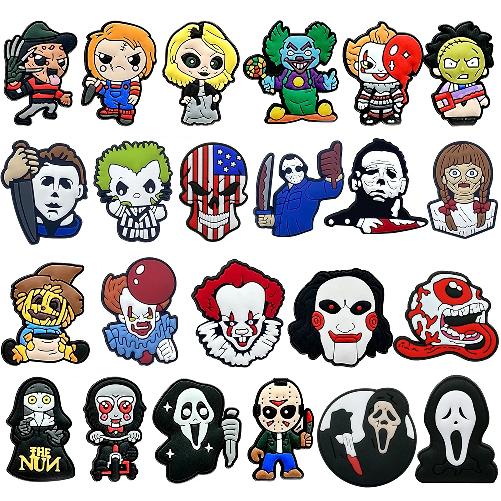 23Pcs Cartoon Shoe Charms Clog Sandal Accessories DIY Shoe Decoration Wristband Men Women Party X-mas Gifts