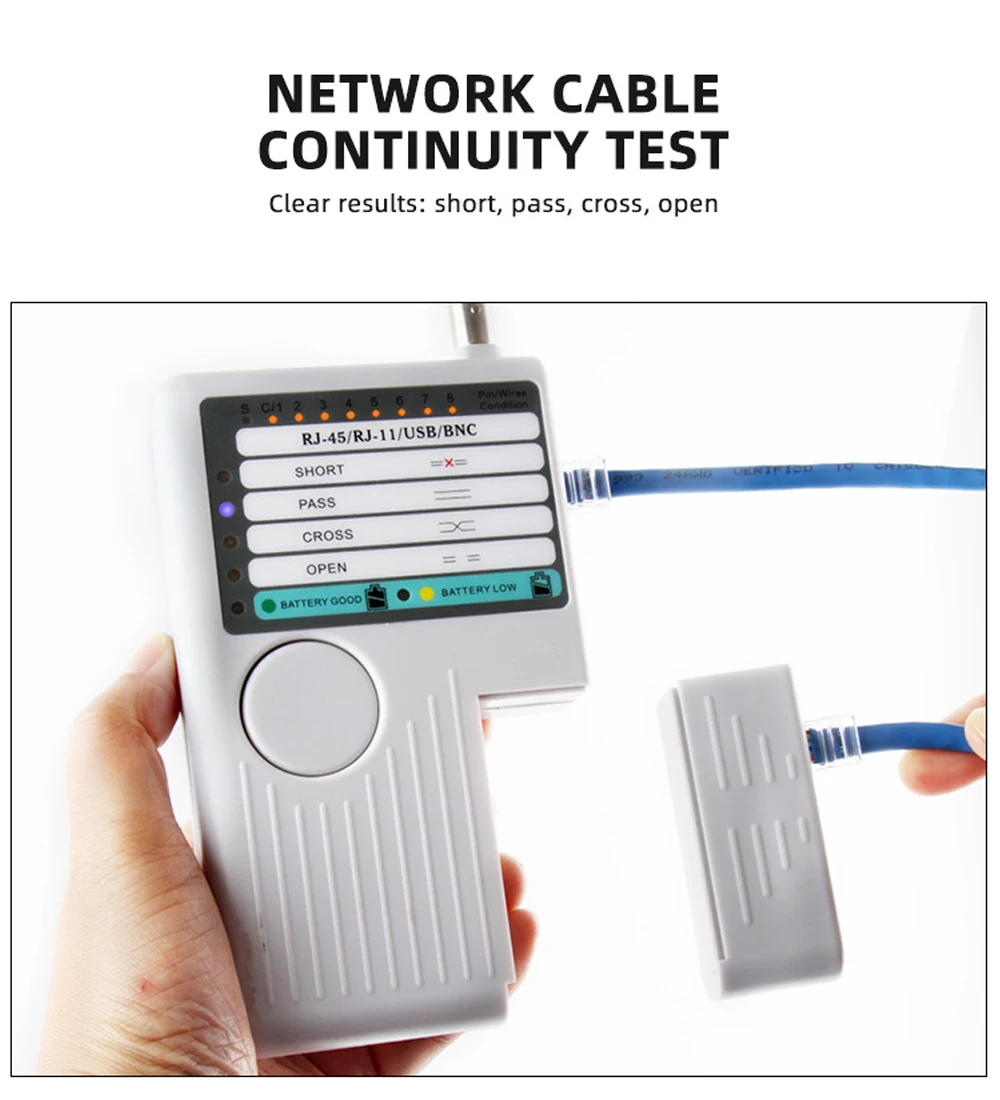 NOYAFA NF-3468 4 في 1 جهاز اختبار كابل الشبكة عن بعد BNC RJ45 RJ11 USB اختبار الكابلات اليدوية لتتبع كابلات UTP STP