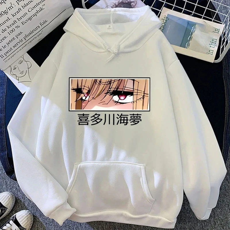 2023 neue Herbst Und Winter Mode Langarm Lustige Anime Kitagawa Marin Auge Gedruckt Hoodies Frauen Sweatshirt Casual