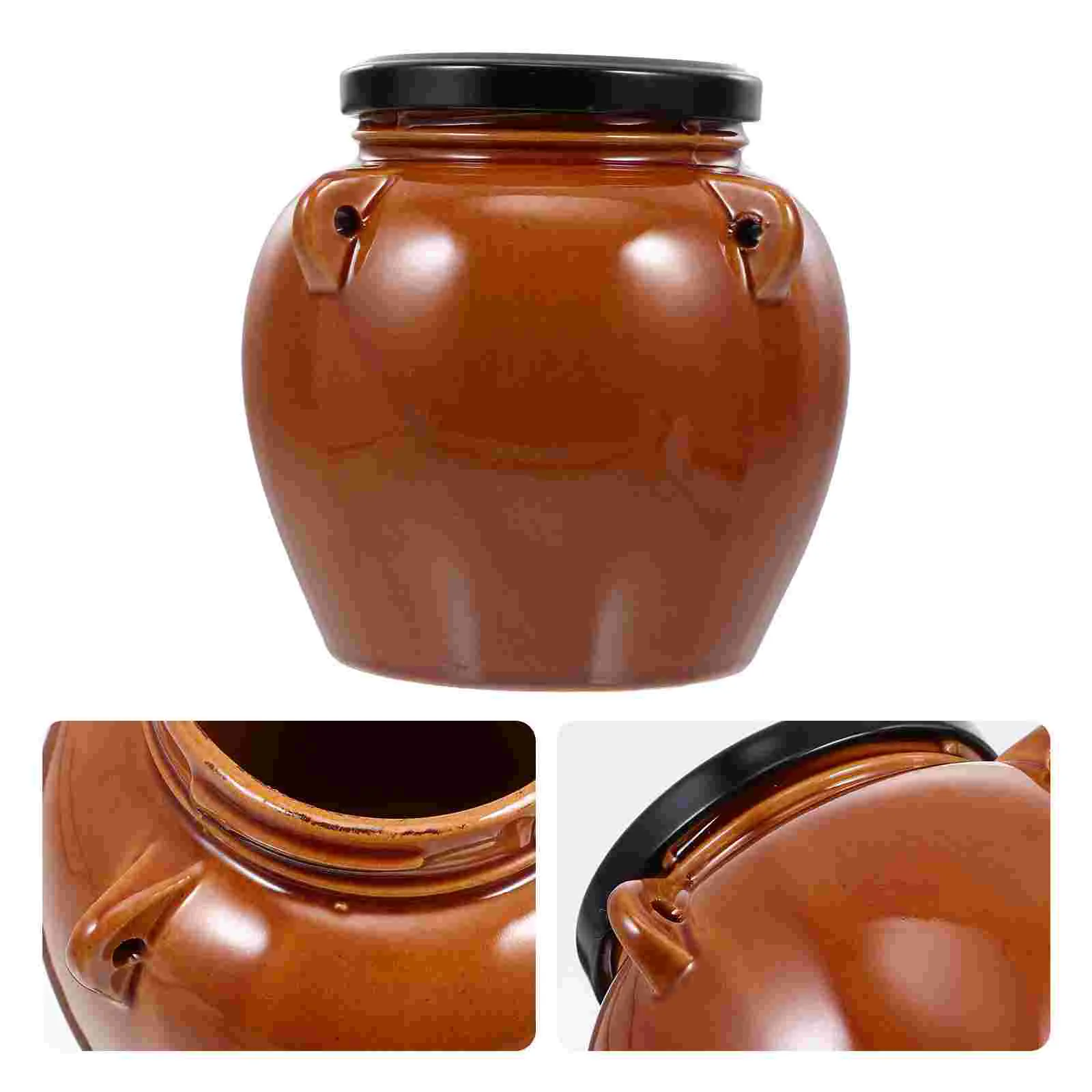 Kimchi Altar Crock Jar Food Container Containers Pot Fermenting Traditional Pickles Ceramic Canister Vintage