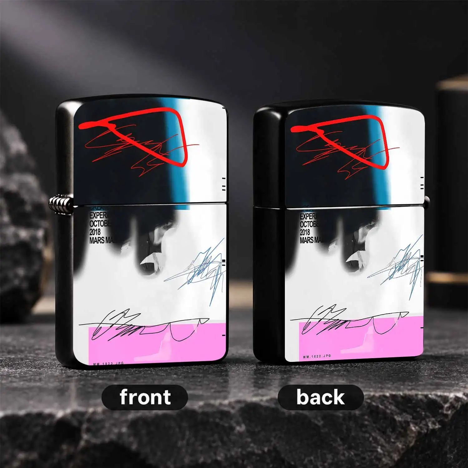 Trendy Art Graffiti Style Portable Igniter, Abstract Line Color Contrast Creative Design, Practical Daily Carry Item, Suitable for Outdoor Gathering, Lighting Candles, Aromatherapy Scenes, Niche Stylish Gift for Personal Humorous and intere