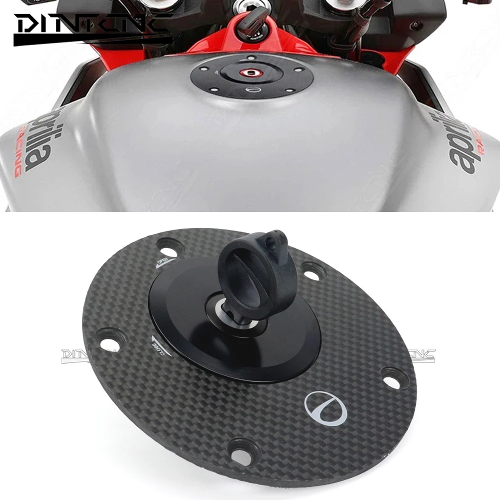 

For Aprilia RS660 TUONO660 Carbon Fiber Fuel Tank Cap Quick Release Anti-Theft Lock Cover Kit RS 660 Track Sports Accessories