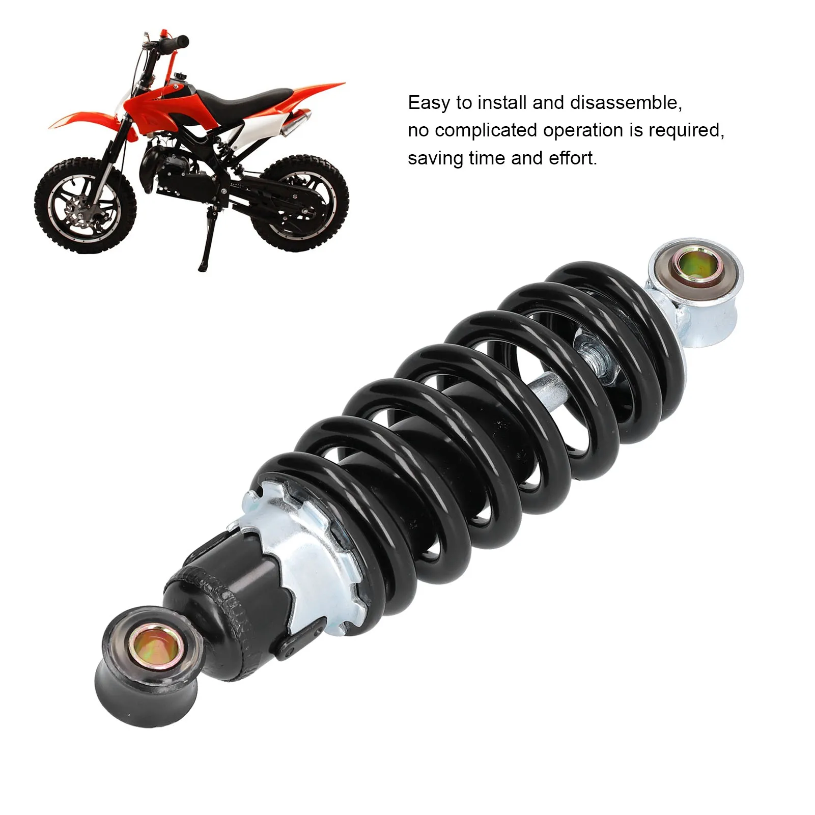 200mm 7.9in Motorcycle Scooter ATV Black Rear Shock Absorber Suspension Damper Adjustable Spring Pressure Universal Moto Tool