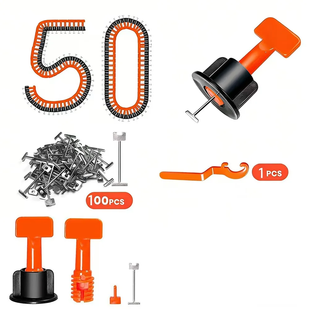 151個-セット-タイルレベリングシステム-レベルタイルスペーサー-壁レベル調整ウェッジ-スペーサー-フローリング-再利用可能な壁タイル-カレラージュレベリング