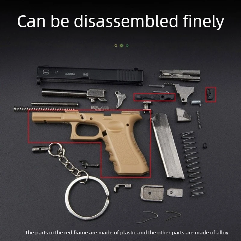 1:3 G17 Modello di Pistola In Miniatura Pistola Giocattolo In Metallo Staccabile FAI DA TE Semi-lega Portachiavi Ciondolo Ornamenti Giocattolo Per Bambini