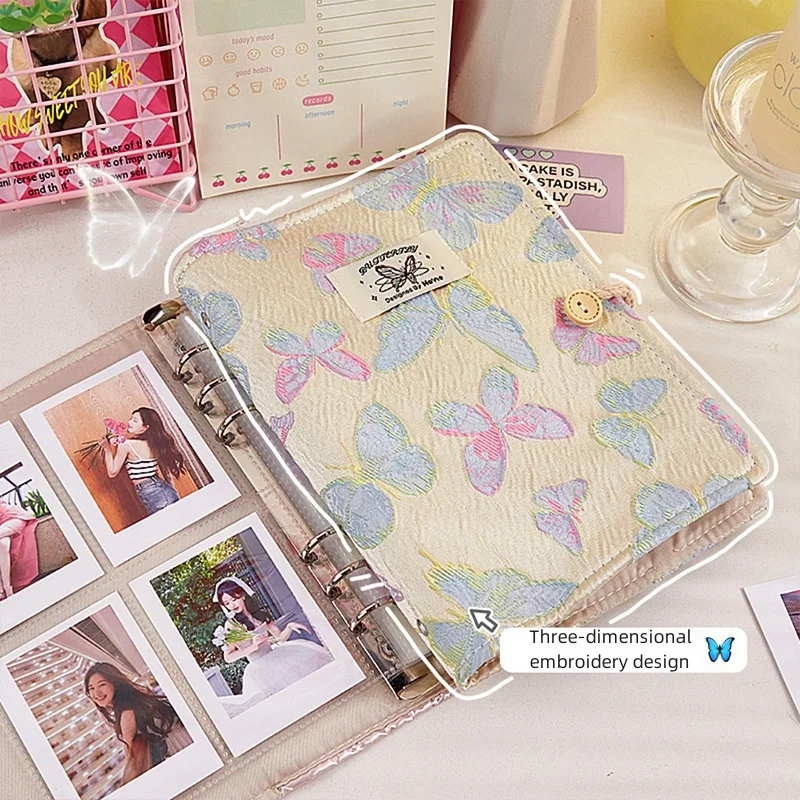 A5 Cute Butterfly Cover Girl Ins 3inch Card Photo Album Collect Book Kawaii Binder Photocards Kpop Idol Card Holder Storage