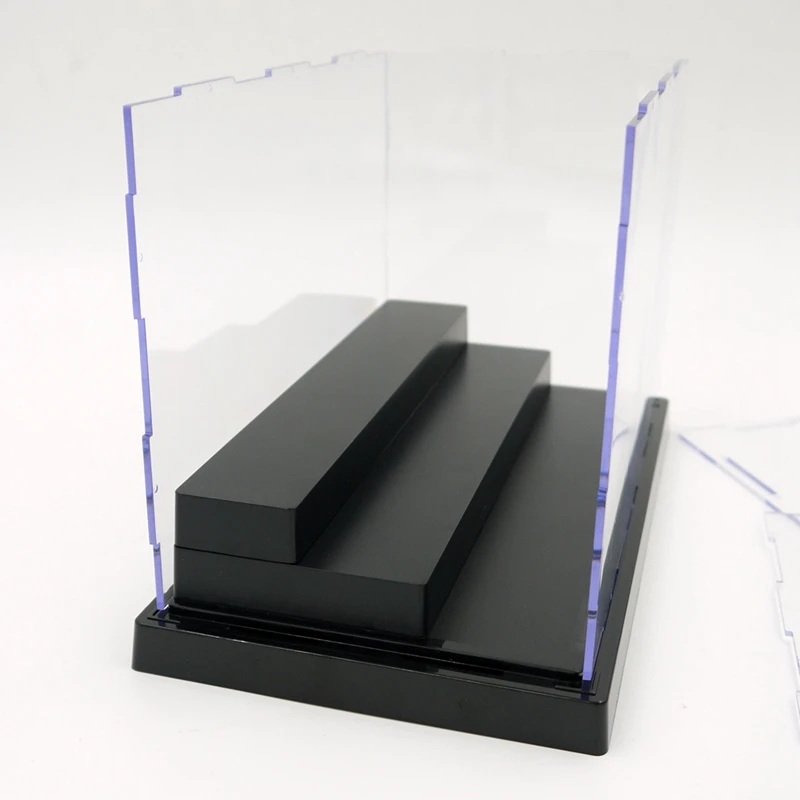 Figure Display Box 3 Steps Dustproof Display Case Show Box Assembly Clear Acrylic Toys Protection Showcase Case Box