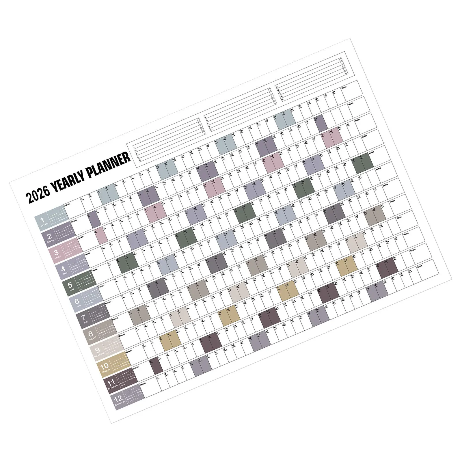 

Большой настенный календарь: годовой настенный календарь на 2026 января — большой бумажный планировщик на 12 месяцев для офиса, дома, планирования и