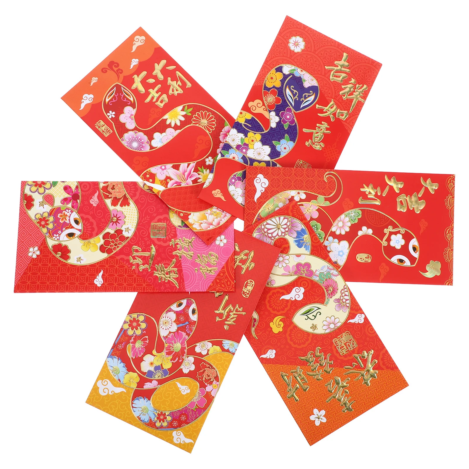 

30Pcs Snake Year Red Packets 2025 Chinese New Year Envelopes with Fu Character Lucky Money Bags for Family Gathering Wedding