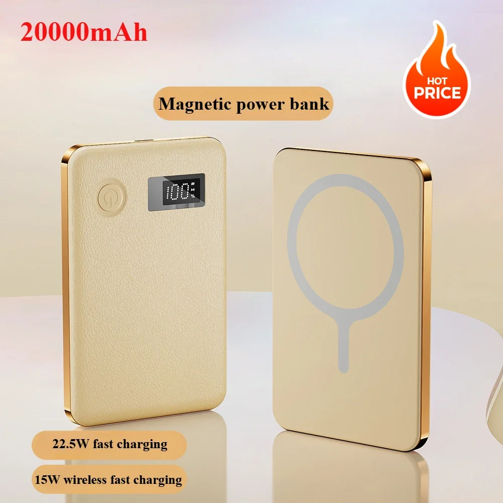 New Mini 20000mAh Magsafe Magnetic Wireless Power Bank 22.5W Fast Charging External Battery for iPhone 13 14 15 Xiaomi Samsung