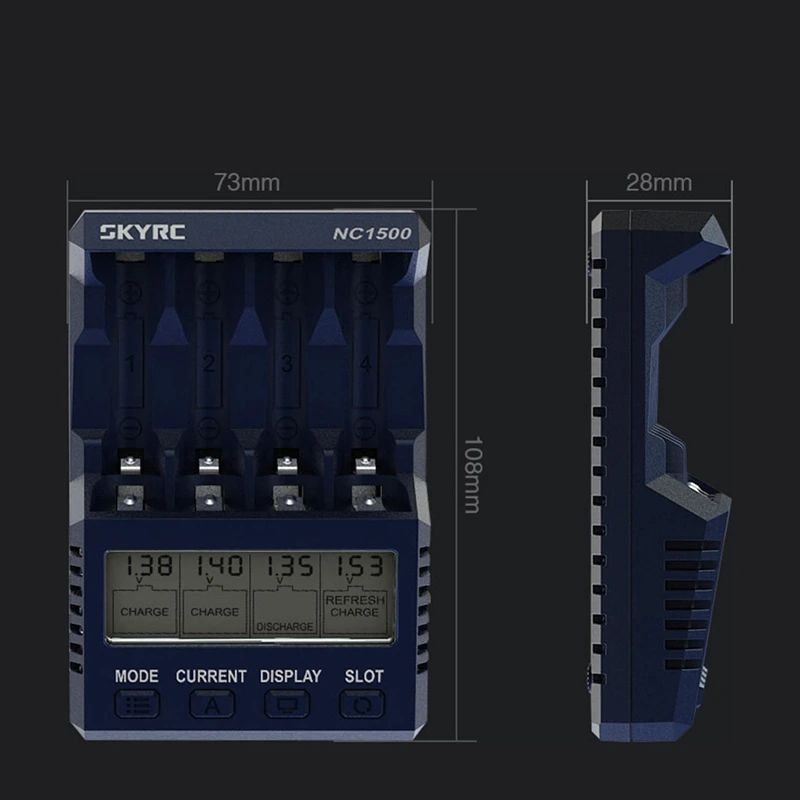 SKYRC NC1500 5V 2.1A 4 Slots Battery Charger LCD Smart Charger AA AAA Analyzer Nimh Discharge & Refresh